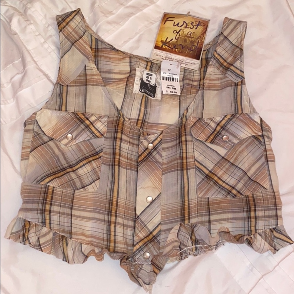 NWT LF Furst of a Kind Vintage Crop Flannel